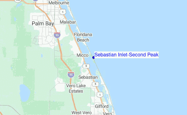 Sebastian Inlet-Second Peak Location Map
