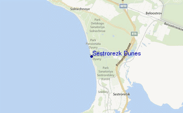Sestrorezk Dunes location map