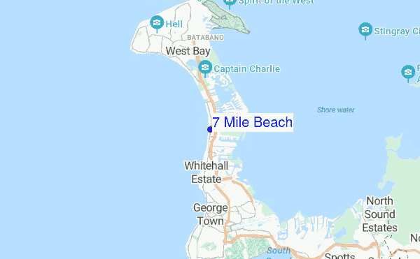 7 Mile Beach location map