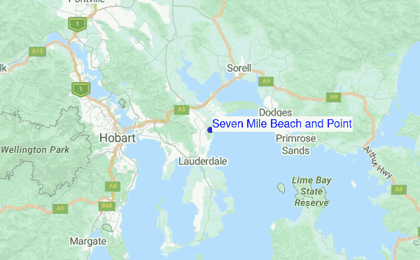 Seven Mile Beach and Point Location Map