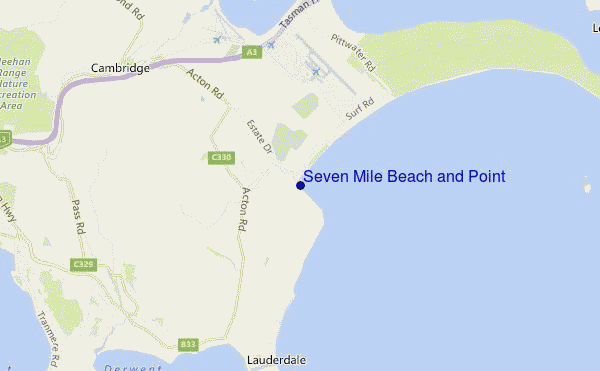 Seven Mile Beach and Point location map