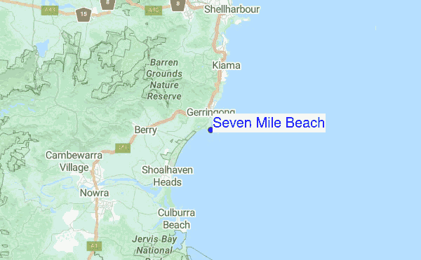 Seven Mile Beach Surf Forecast And Reports Nsw Illawarra Seven Mile Beach Regional Map Local