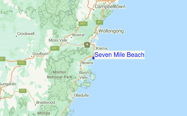 Seven Mile Beach Surf Forecast And Reports Nsw Illawarra Seven Mile Beach Regional Map