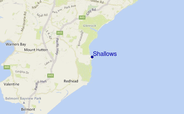 Shallows location map