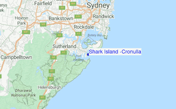 Map Of Cronulla Beach Shark Island (Cronulla) Surf Forecast And Surf Reports (Nsw - Sydney South  Coast, Australia)