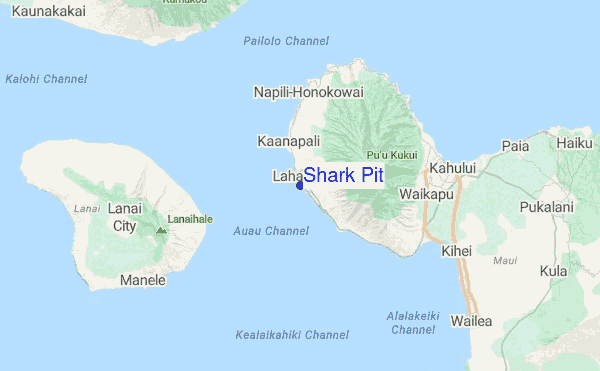 Shark Pit Location Map