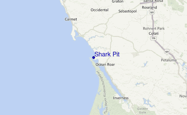 Shark Pit Location Map
