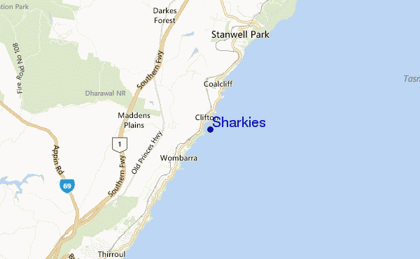Sharkies location map