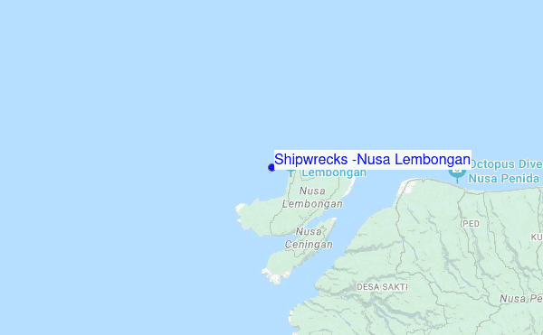 Shipwrecks (Nusa Lembongan) location map