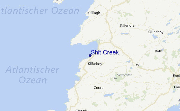 Shit Creek Location Map