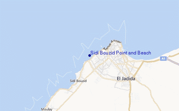 Sidi Bouzid Point and Beach location map