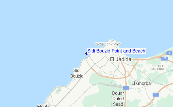 Sidi Bouzid Point and Beach location map