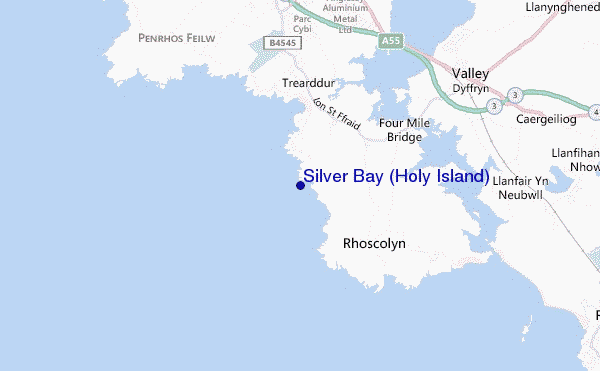Silver Bay (Holy Island) location map