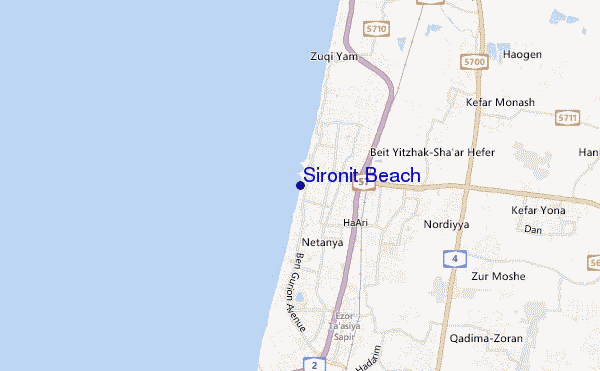 Sironit Beach location map