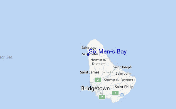 Six Men's Bay Location Map