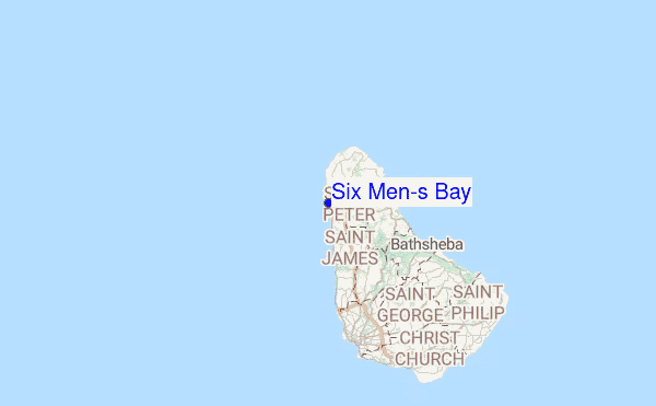 Six Men's Bay Location Map