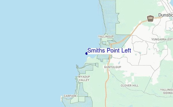 Smiths Point Left location map