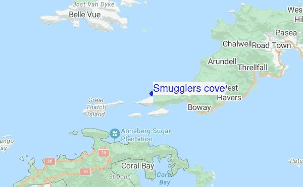 Smugglers cove location map