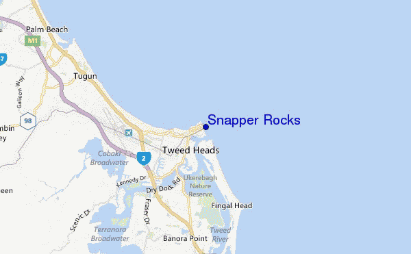 Snapper Rocks location map