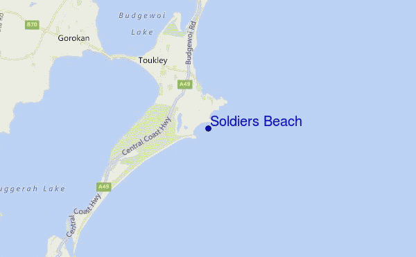 Soldiers Beach location map