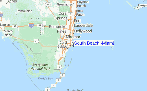 South Beach Miami Surf Forecast And Reports Florida South Beach Miami Regional Map