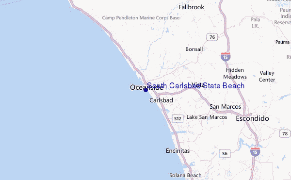 South Carlsbad State Beach Location Map