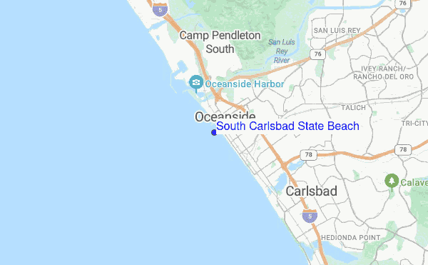 South Carlsbad State Beach location map