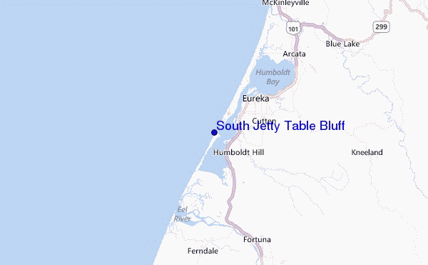 South Jetty Table Bluff Location Map
