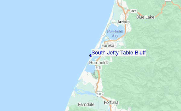 South Jetty Table Bluff Location Map