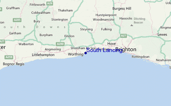 South Lancing Location Map