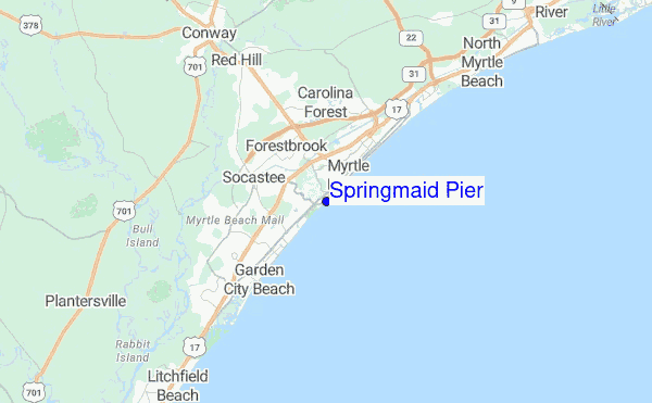 Springmaid Pier Location Map