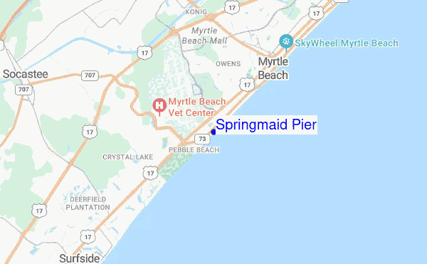 Springmaid Pier location map