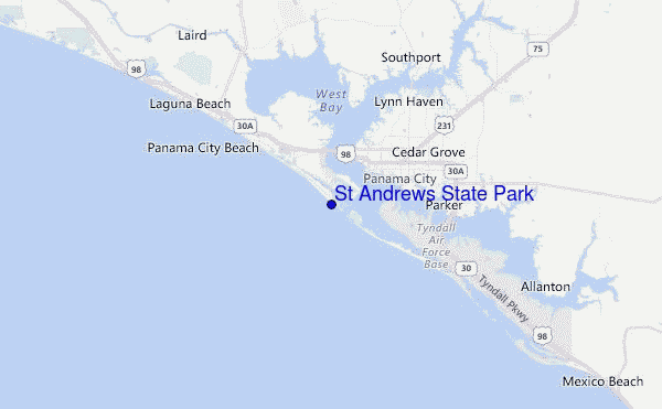St Andrews State Park Location Map