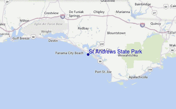 st andrews state park map St Andrews State Park Surf Forecast And Surf Reports Florida st andrews state park map