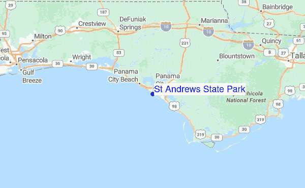 st andrews state park map St Andrews State Park Surf Forecast And Surf Reports Florida st andrews state park map