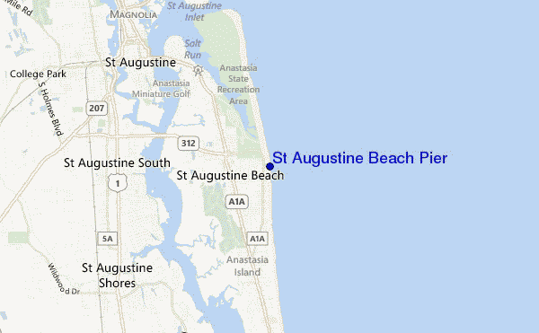 St Augustine Beach Pier location map