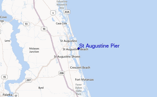 St Augustine Pier Location Map