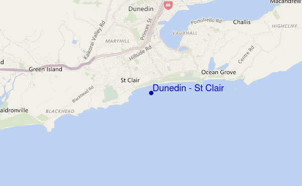 Dunedin - St Clair location map