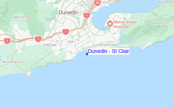 Dunedin - St Clair location map