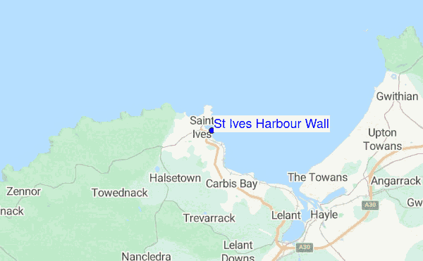 St Ives Harbour Wall location map