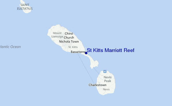 St Kitts Marriott Reef Location Map