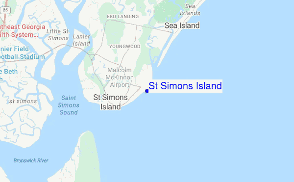 St Simons Island location map