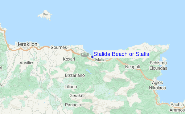Stalida Beach or Stalis Location Map