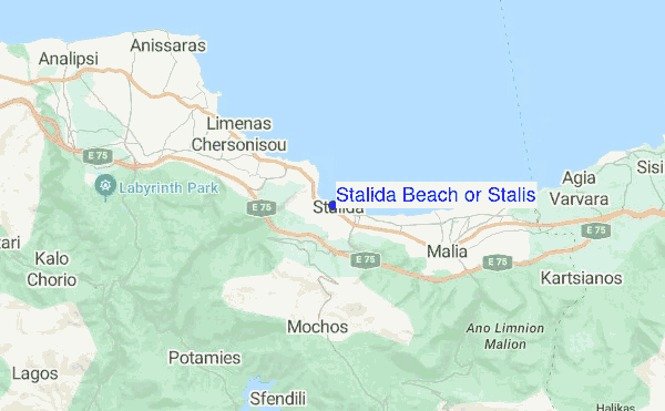 Stalida Beach or Stalis location map