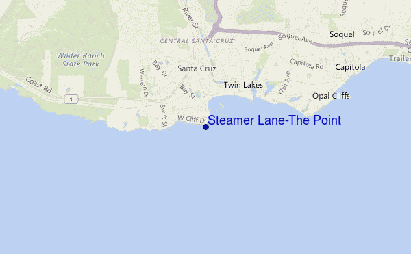 Steamer Lane-The Point location map