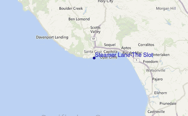 Steamer Lane-The Slot Location Map