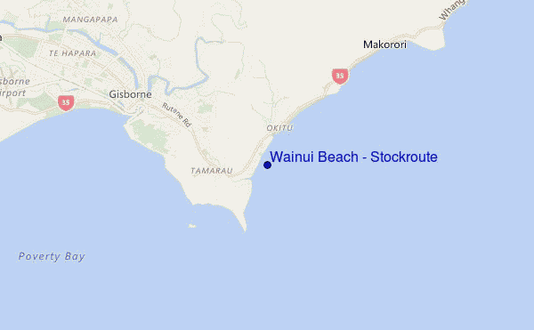 Wainui Beach - Stockroute location map