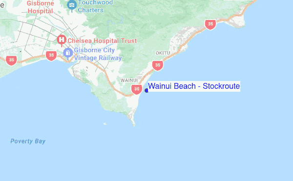 Wainui Beach - Stockroute location map