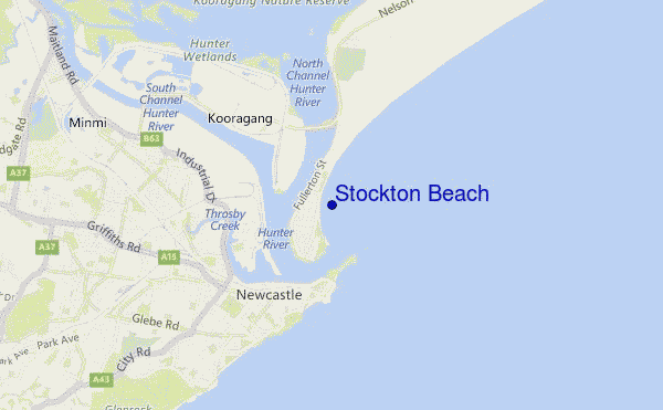 Stockton Beach location map