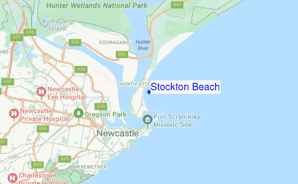 Stockton Beach location map